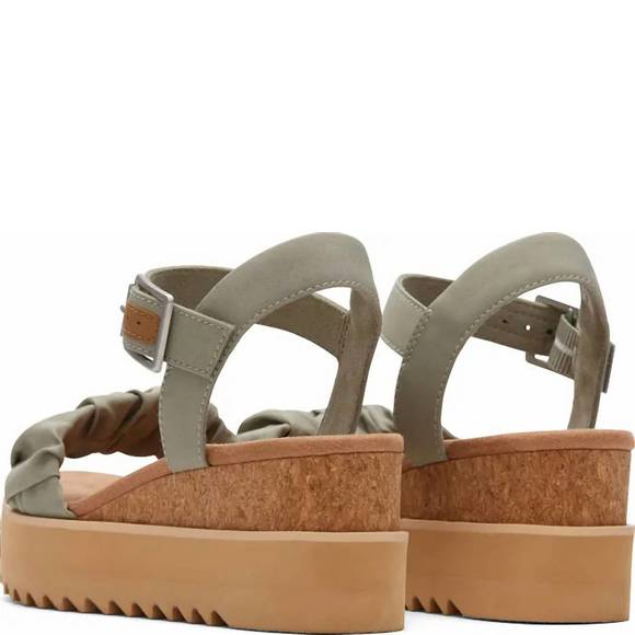 NEW TOMS diana wedge in vetiver grey stretch - Picture 2 of 2